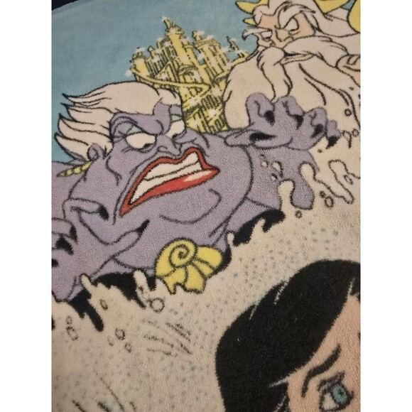 The Little Mermaid Vintage 90s Franco Disney Beach Towel 30x58 Triton Ursula - Picture 7 of 10